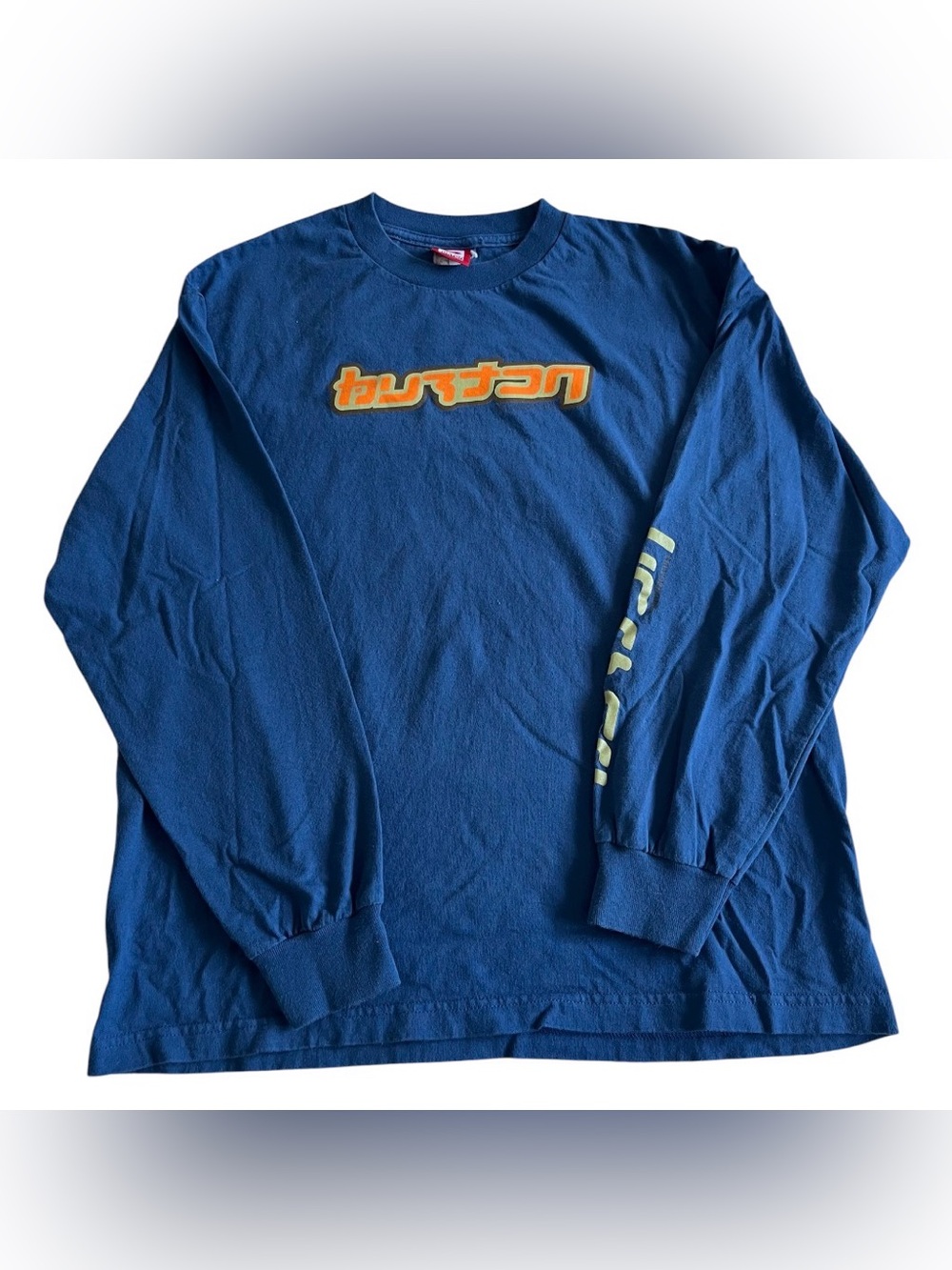 Vintage Y2K Burton Snowboard Long Sleeve Blue T-Shirt Size Men’s Medium